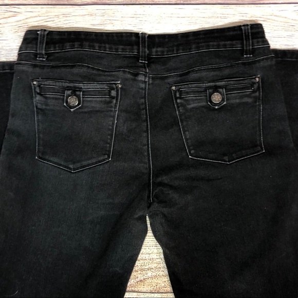 White House Black Market Black Skinny Flare Jeans - Picture 8 of 11